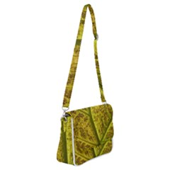 Leaf Structure Texture Background Shoulder Bag With Back Zipper by Wegoenart