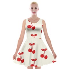 Cherries Velvet Skater Dress by nateshop