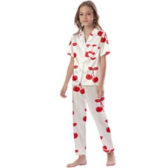 Cherries Kids  Satin Short Sleeve Pajamas Set by nateshop