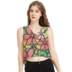 Flowers-27 V-neck Cropped Tank Top by nateshop