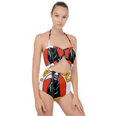 Halloween Scallop Top Cut Out Swimsuit by Sparkle