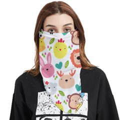 Cute Animals Cartoon Seamless Background Face Covering Bandana (triangle) by danenraven