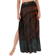 Red And Black Dragon Fire Maxi Chiffon Tie-up Sarong by danenraven