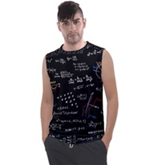 Black Background Text Overlay  Mathematics Formula Men s Regular Tank Top by danenraven
