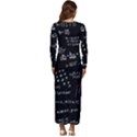 Black Background Text Overlay  Mathematics Formula Long Sleeve Velour Longline Maxi Dress View4
