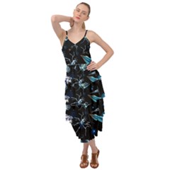 Colorful Abstract Pattern Consisting Glowing Lights Luminescent Images Marine Plankton Dark Layered Bottom Dress by Ravend
