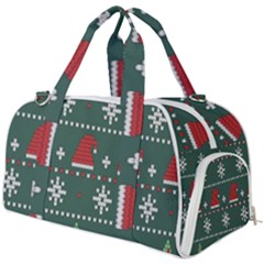 Beautiful Knitted Christmas Xmas Pattern Burner Gym Duffel Bag by Jancukart