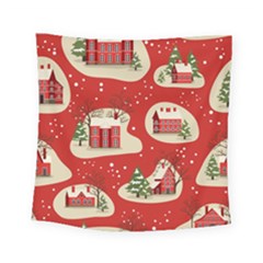 Christmas New Year Seamless Pattern Square Tapestry (small) by Jancukart