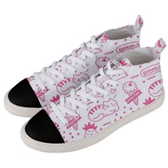 Cute-girly-seamless-pattern Men s Mid-top Canvas Sneakers
