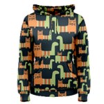 Seamless-pattern-with-cats Women s Pullover Hoodie