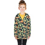 Seamless-pattern-with-cats Kids  Double Breasted Button Coat