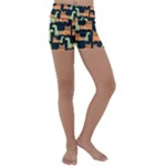 Seamless-pattern-with-cats Kids  Lightweight Velour Yoga Shorts