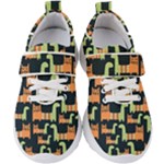 Seamless-pattern-with-cats Kids  Velcro Strap Shoes