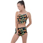 Seamless-pattern-with-cats Summer Cropped Co-Ord Set