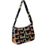 Seamless-pattern-with-cats Zip Up Shoulder Bag