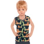 Seamless-pattern-with-cats Kids  Sport Tank Top