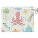 Underwater-seamless-pattern-light-background-funny Canvas Cosmetic Bag (XXL) View2