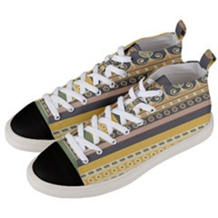 Seamless-pattern-egyptian-ornament-with-lotus-flower Men s Mid-top Canvas Sneakers