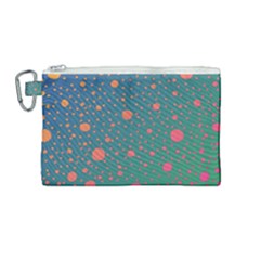 Color Pattern Dot Scrapbooking Canvas Cosmetic Bag (medium) by Wegoenart