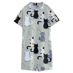 Cute-cat-seamless-pattern Kids  Boyleg Half Suit Swimwear by Wegoenart