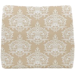Clean Brown And White Ornament Damask Vintage Seat Cushion by ConteMonfrey