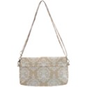 Clean Brown And White Ornament Damask Vintage Removable Strap Clutch Bag View2
