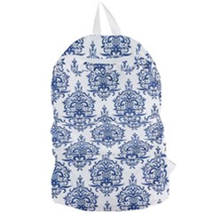 Blue And White Ornament Damask Vintage Foldable Lightweight Backpack by ConteMonfrey