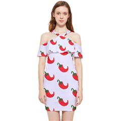 Small Peppers Shoulder Frill Bodycon Summer Dress by ConteMonfrey