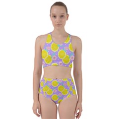 Purple Lemons  Racer Back Bikini Set by ConteMonfrey