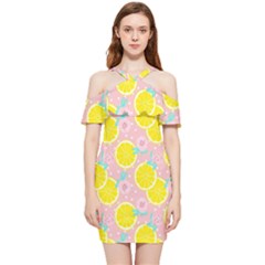 Pink Lemons Shoulder Frill Bodycon Summer Dress by ConteMonfrey
