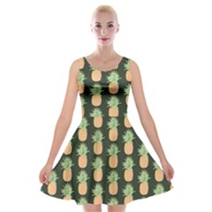 Pineapple Green Velvet Skater Dress by ConteMonfrey