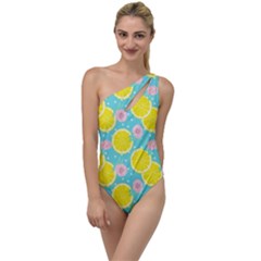 Blue Neon Lemons To One Side Swimsuit by ConteMonfrey