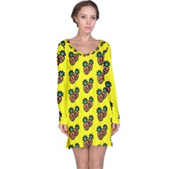 Yellow Background Pineapples Long Sleeve Nightdress by ConteMonfrey