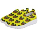Yellow Background Pineapples Kids  Slip On Sneakers View2
