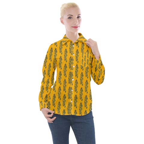 Yellow Lemon Branches Garda Women s Long Sleeve Pocket Shirt by ConteMonfrey