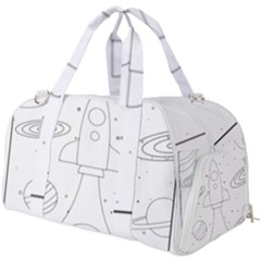 Going To Space - Cute Starship Doodle  Burner Gym Duffel Bag by ConteMonfrey