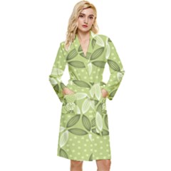 Pattern Green Long Sleeve Velour Robe by designsbymallika