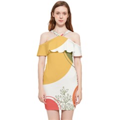 Multi Color Pattern Shoulder Frill Bodycon Summer Dress by designsbymallika