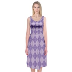 Diagonal Comfort Purple Plaids Midi Sleeveless Dress by ConteMonfrey