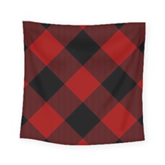 Black And Dark Red Plaids Square Tapestry (small) by ConteMonfrey