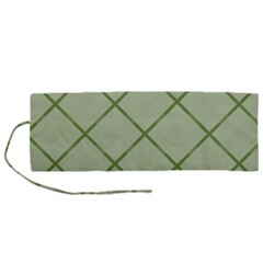 Discreet Green Plaids Roll Up Canvas Pencil Holder (m) by ConteMonfrey