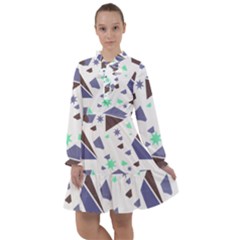 Seamless Pattern Geometric Texture All Frills Chiffon Dress