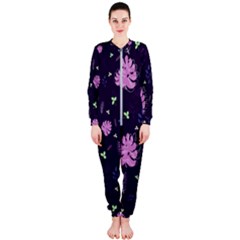 Monstera Leaves Plant Tropical Nature Onepiece Jumpsuit (ladies) by Ravend