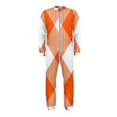 Orange And White Diagonal Plaids Onepiece Jumpsuit (kids) by ConteMonfrey