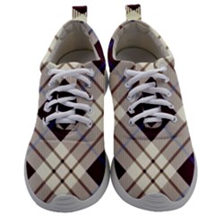 Blue, Purple And White Diagonal Plaids Mens Athletic Shoes by ConteMonfrey