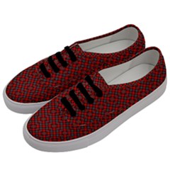 Red Diagonal Plaids Men s Classic Low Top Sneakers by ConteMonfrey