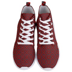 Red Diagonal Plaids Men s Lightweight High Top Sneakers by ConteMonfrey