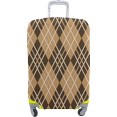 Coffee Diagonal Plaids Luggage Cover (large) by ConteMonfrey