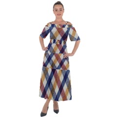 Hot Colors Plaid  Shoulder Straps Boho Maxi Dress  by ConteMonfrey