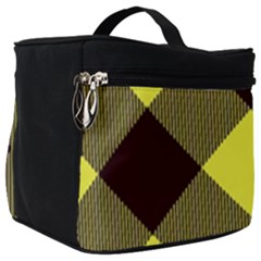 Black And Yellow Plaids Diagonal Make Up Travel Bag (big) by ConteMonfrey